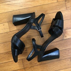 Stuart Weitzman Chunky Ankle Strap Heel